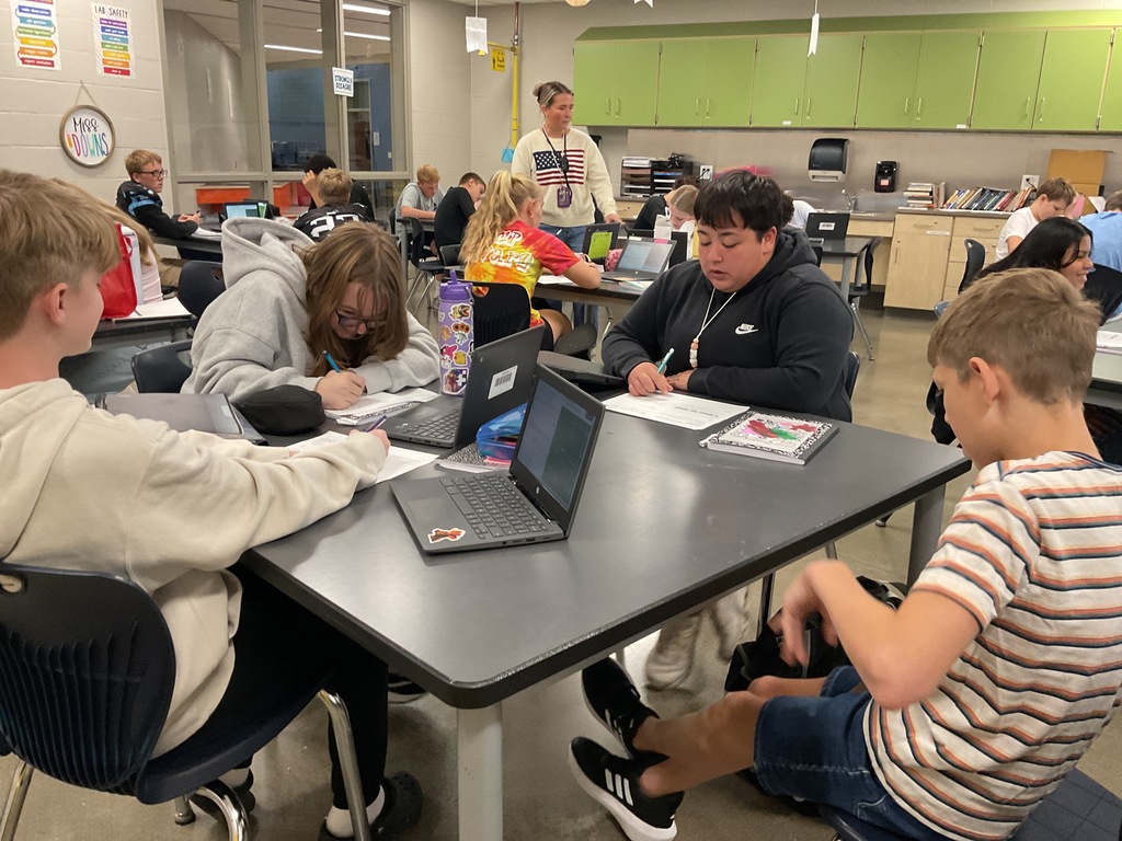 students working