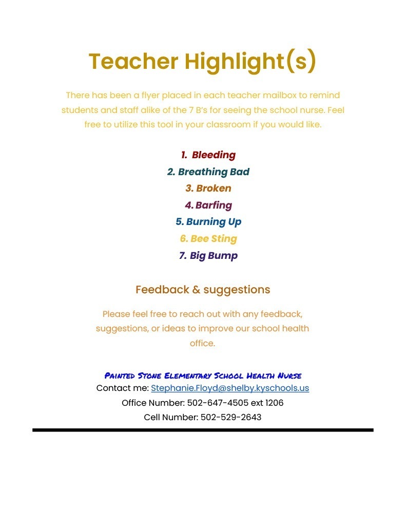PSE - Newsletter from Nurse Floyd