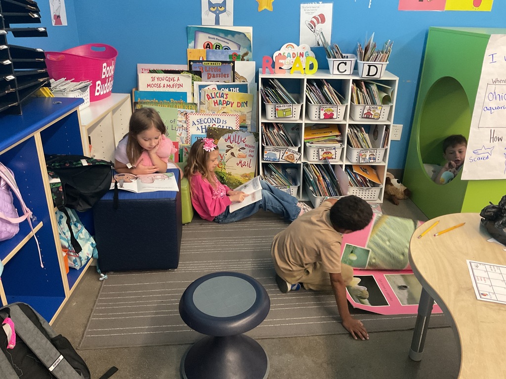 kids working in class