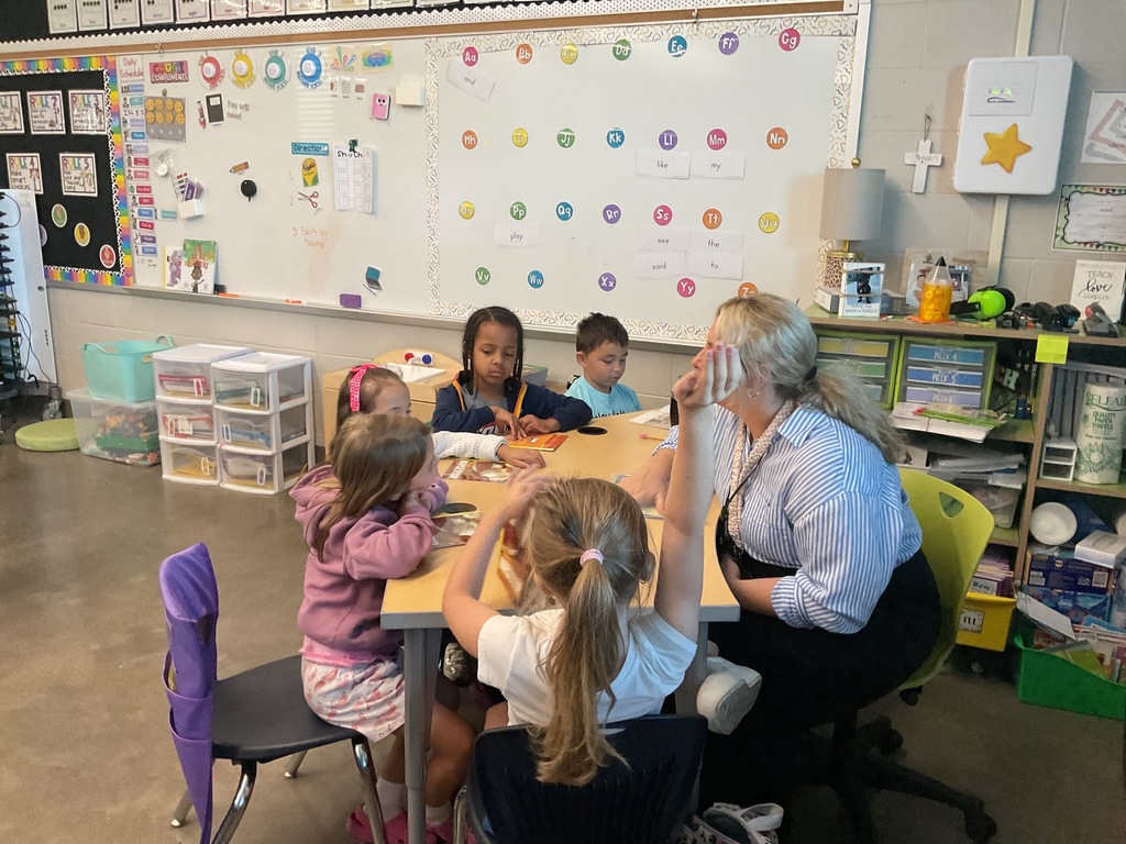 kids in class working