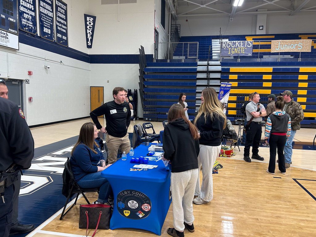 SCHS Students chatting with Job Fair Presenters