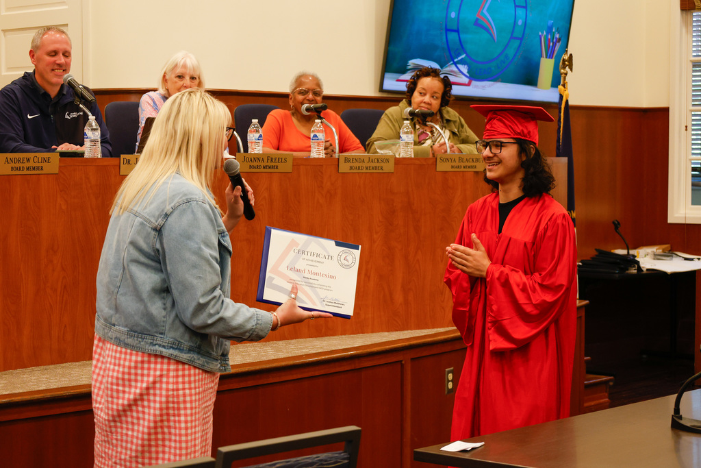 Leland receiving his GED