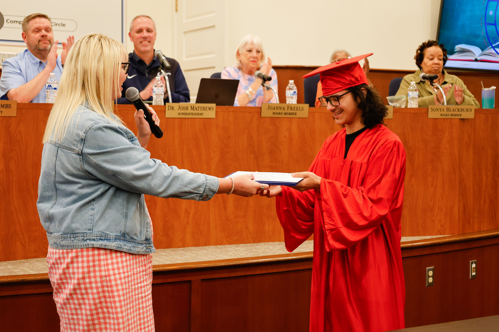 Leland receiving his GED