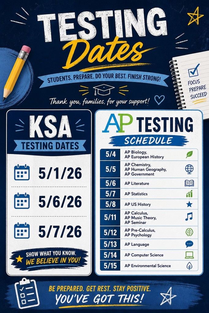 SCHS Testing Dates