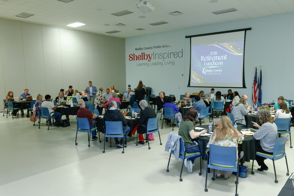 wide picture of the luncheon tables