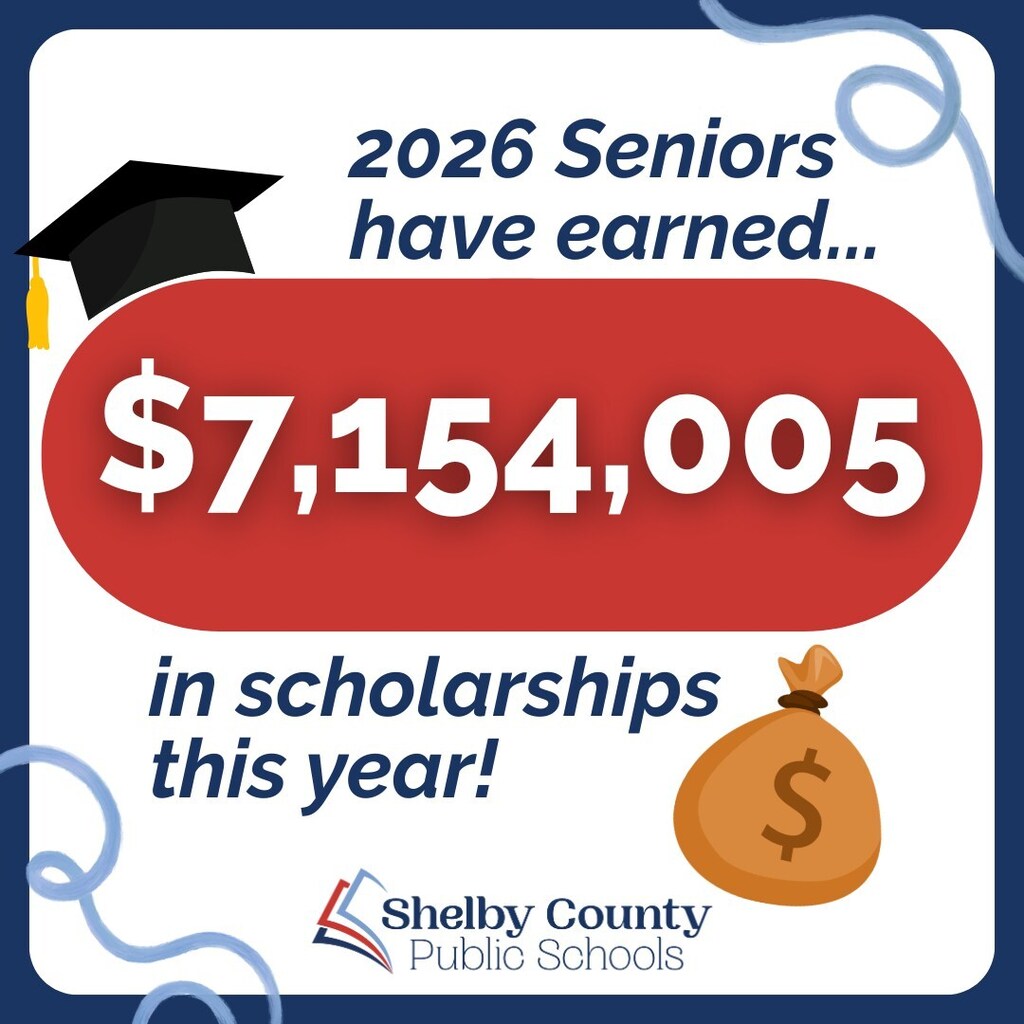A graphic stating SCPS Seniors earned $7,154,005 in scholarships this year