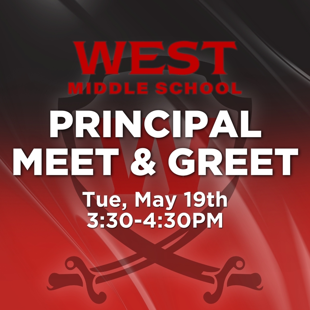 A graphic for the Principal Meet & Greet on Tuesday, May 19th, from 3:30 to 4:30pm.