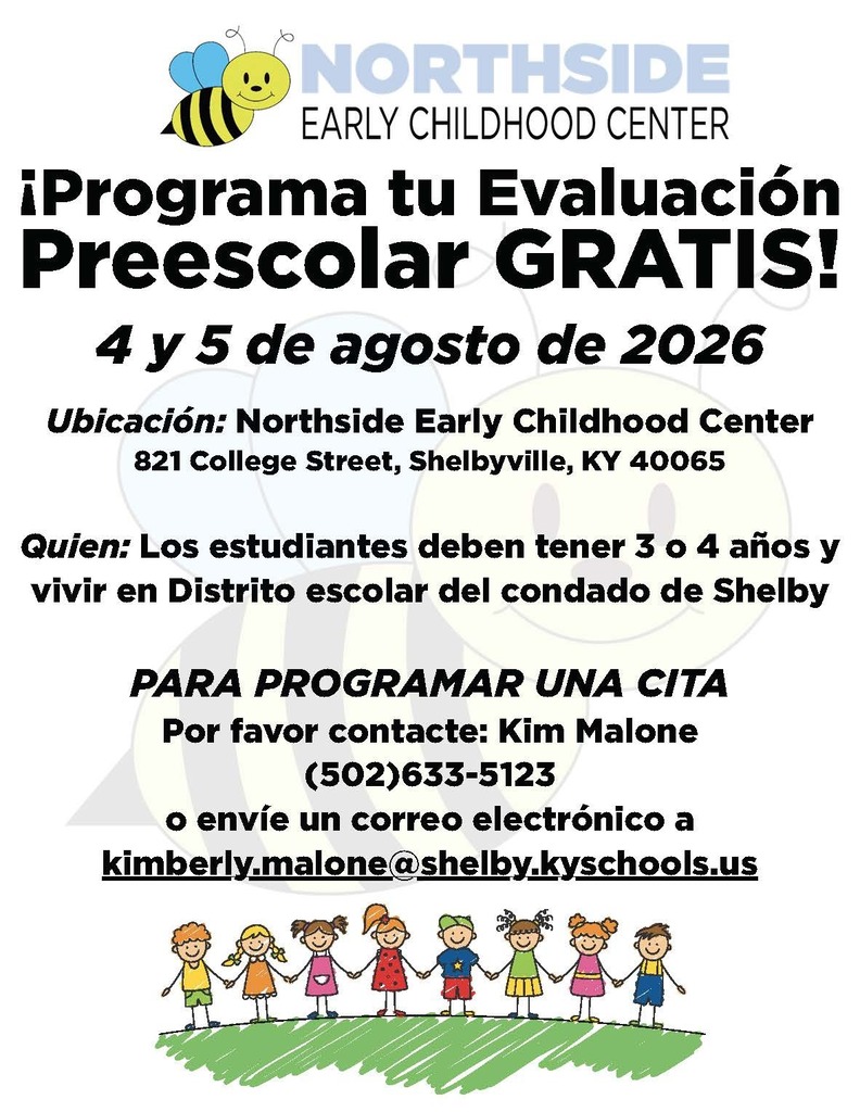 the graphic in spanish for preschool screenings august 4th and 5th