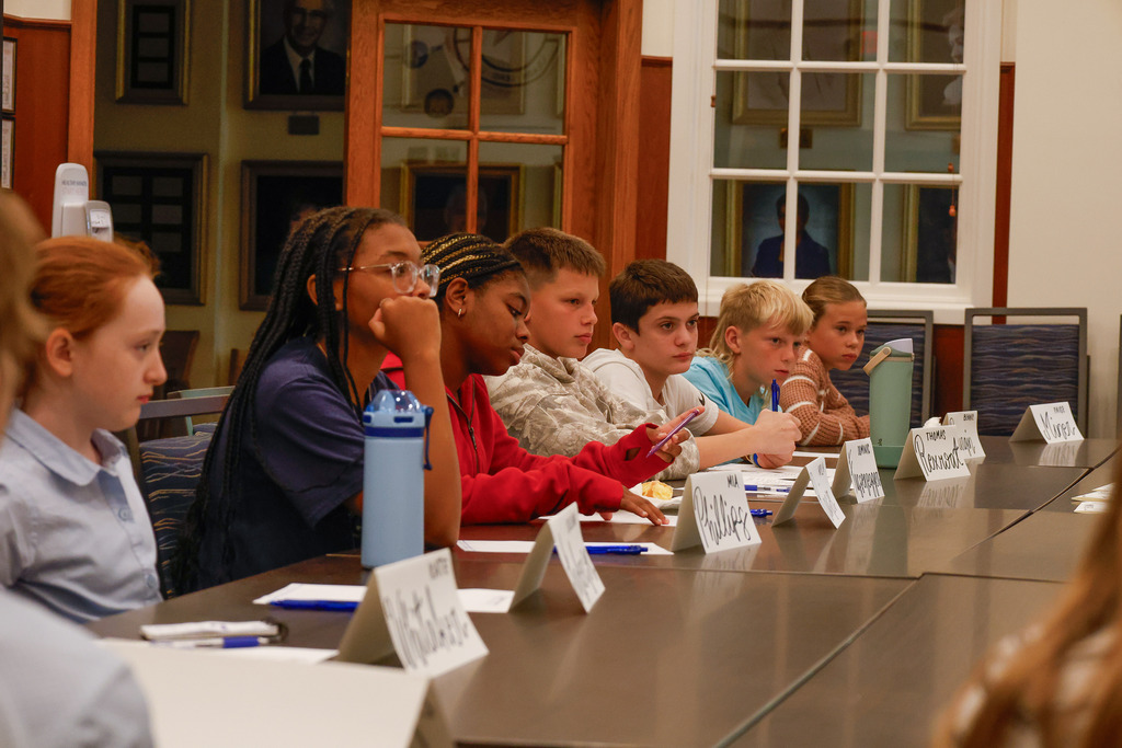students meeting at Central Office for Superintendent Advisory