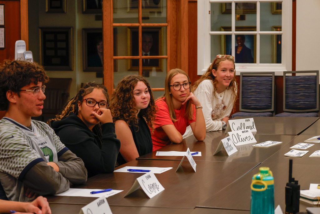 students meeting at Central Office for Superintendent Advisory