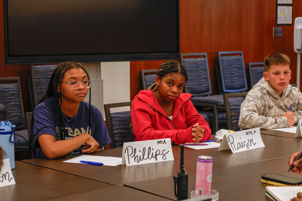students meeting at Central Office for Superintendent Advisory
