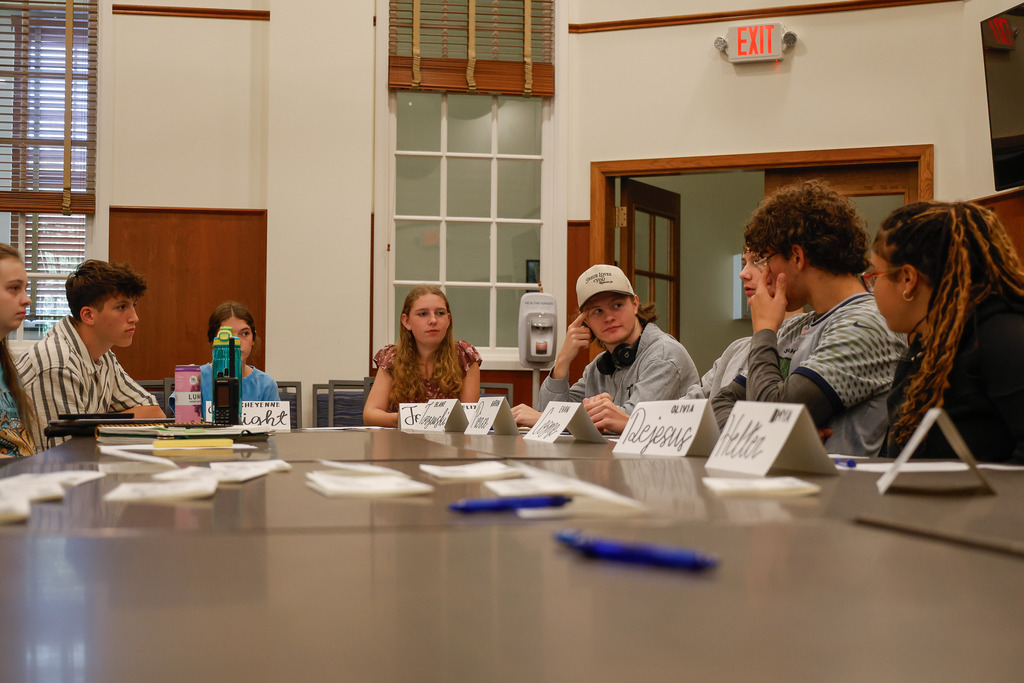 students meeting at Central Office for Superintendent Advisory
