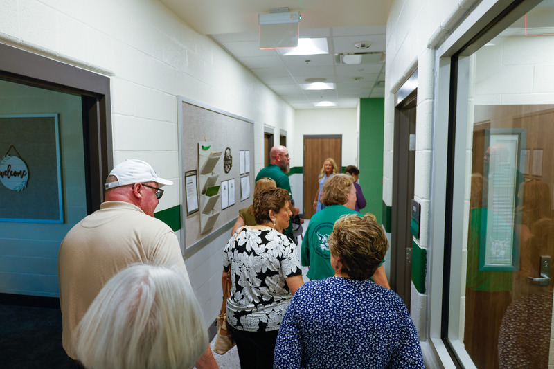 a tour walking through the new front offices