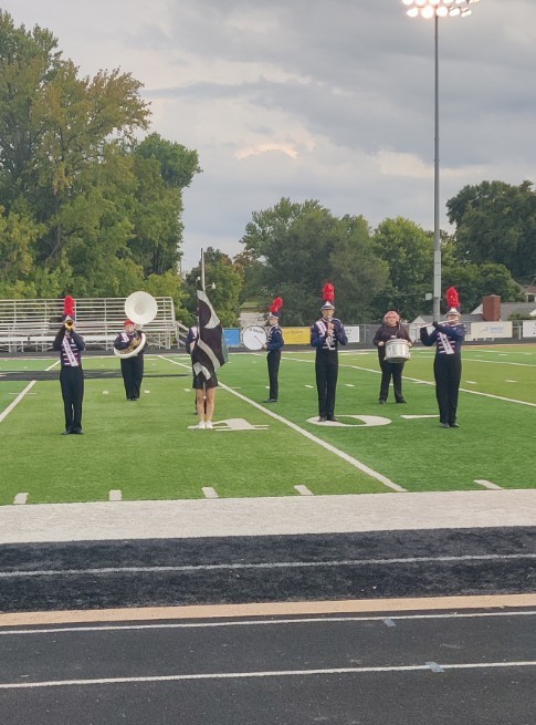 Marching Band performing at Hannibal high school