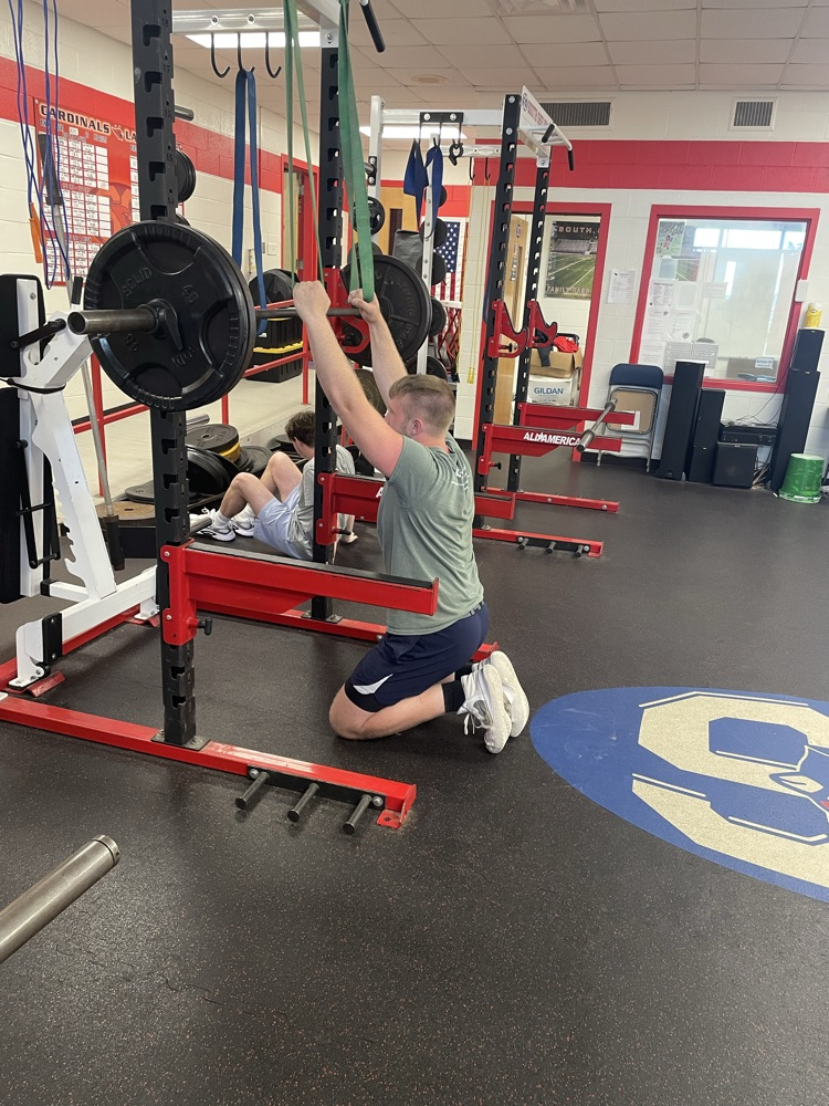 Colt doing band pull-downs