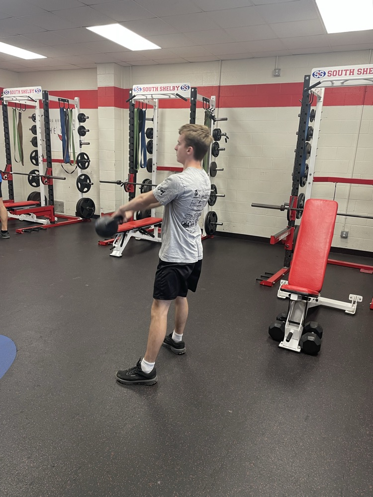 Beau doing kettlebell hip thrust 