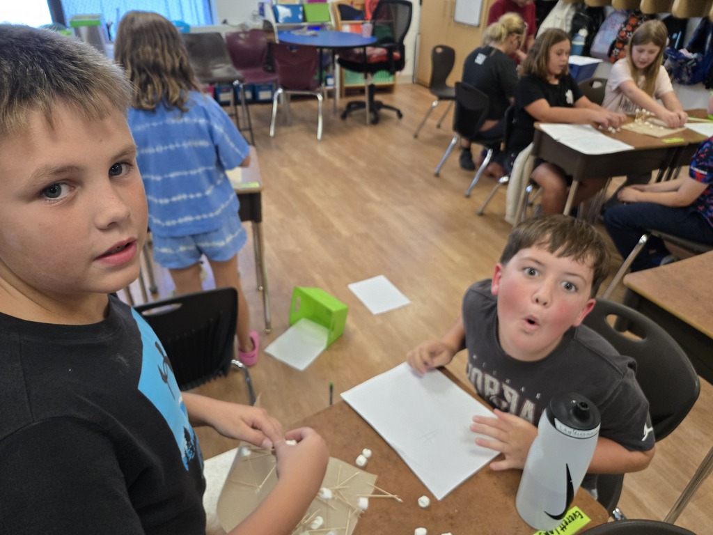 4th grade used the engineer design process to design and test a building to survive an earthquake.  