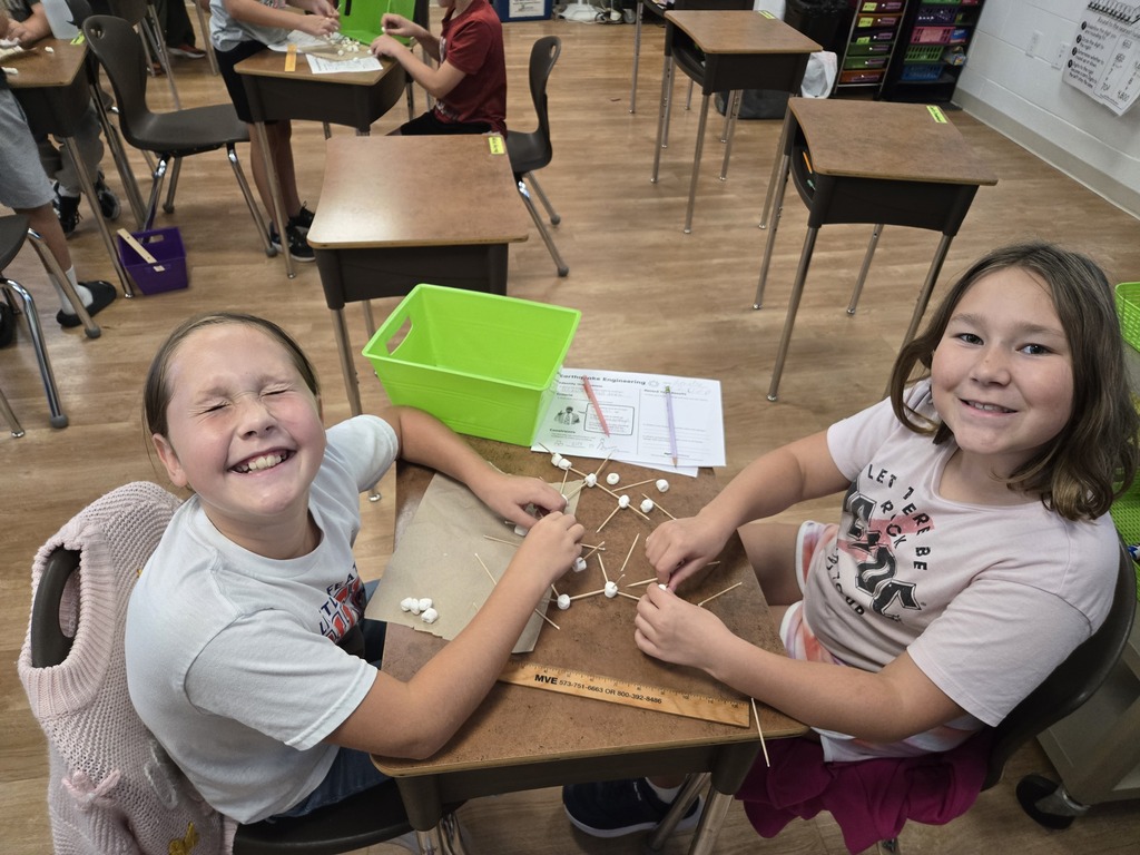 4th grade used the engineer design process to design and test a building to survive an earthquake.  