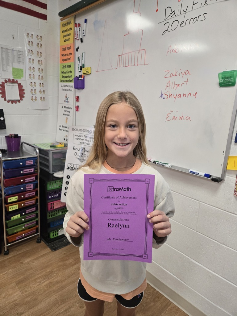 4th graders mastering their subtraction math facts.  
