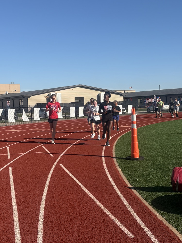 running some laps on the track