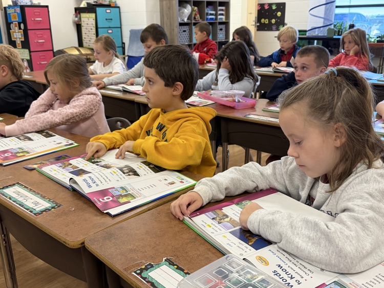 Students in Mrs. Smith's class work on vocabulary and reading sight words.