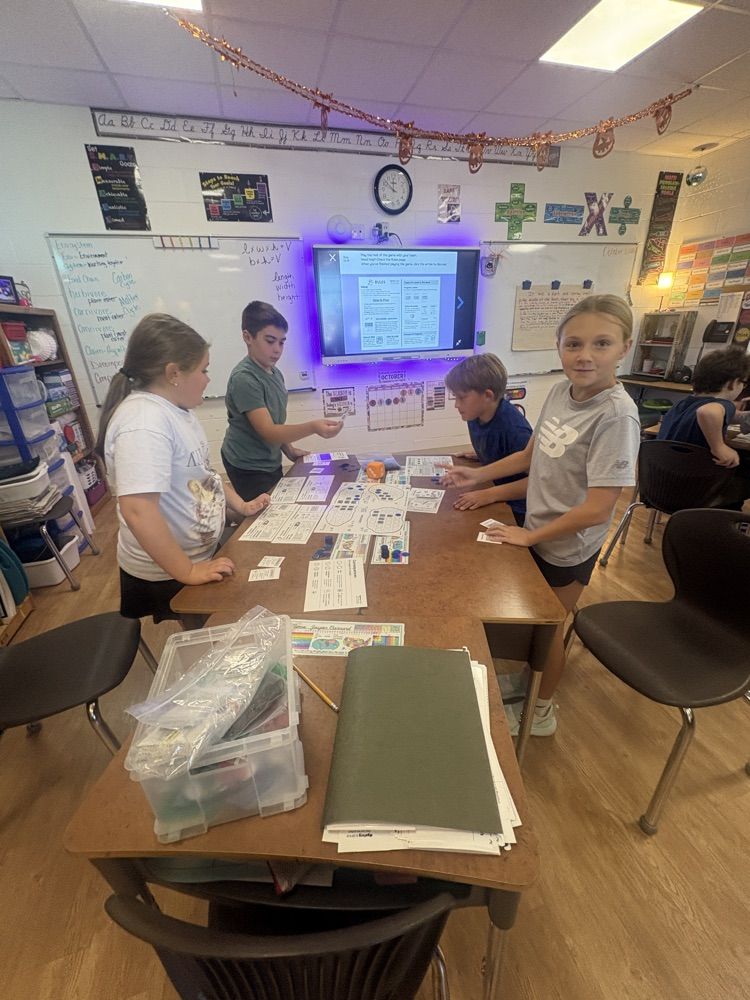 Students working together to make sure the algae in Lakeside City stay at a safe level.