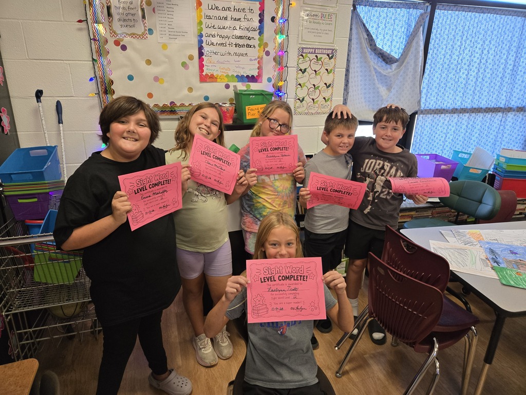 These 4th graders passed level 2 in sight words. 