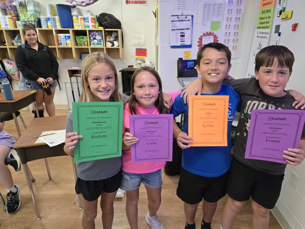 These 4th graders passed math fact fluency levels. 