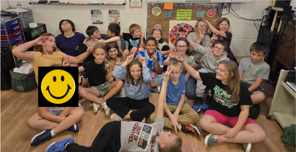 4th graders filled up the smiley face by earning 100% on iReady lessons.