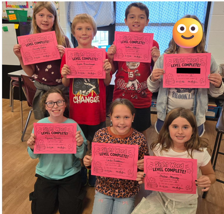 4th graders passed a level in sight word fluency.