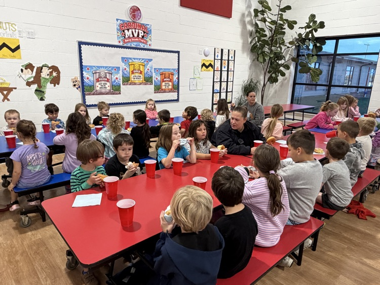 Thank you to the South Shelby Elementary PTO, Clarence and Shelbina Police Department, and Casey's for bringing our Lights, Sirens and Donuts raffle winners to school this morning and providing Donuts to the classroom winners!