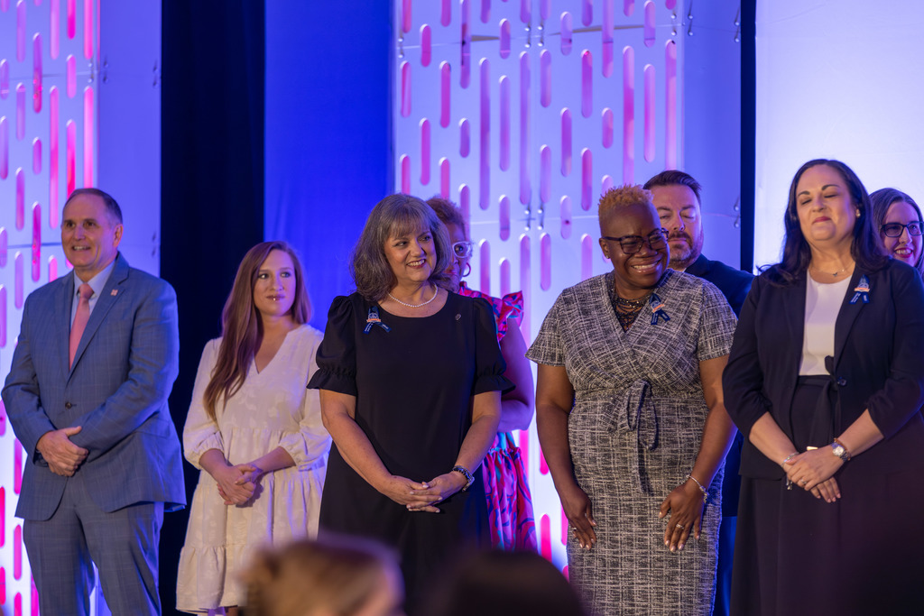 Cindy Warner stands with the other finalists.