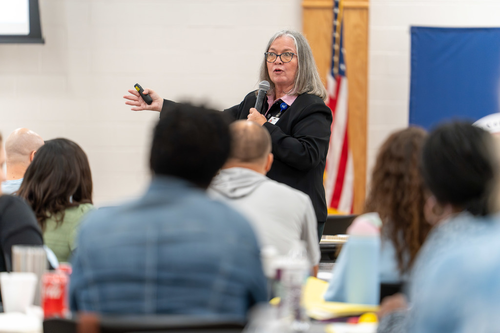 Ms. Youngblood addresses administrators.