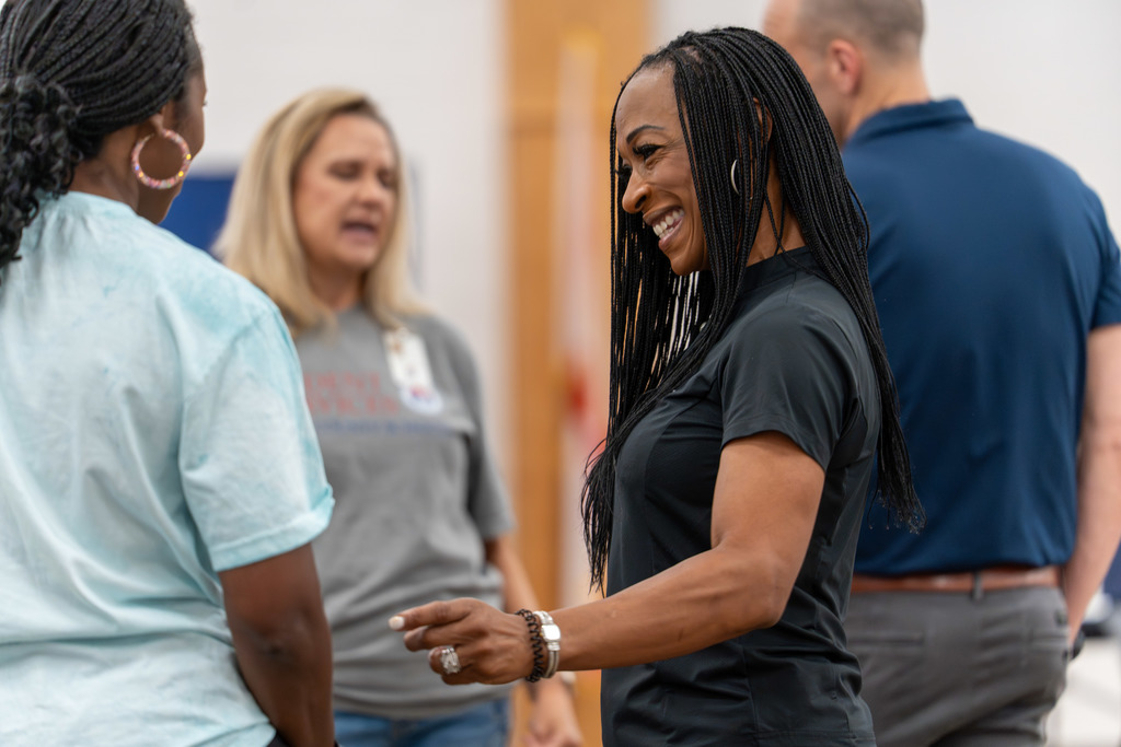 Shelby County Schools' employees interacting.
