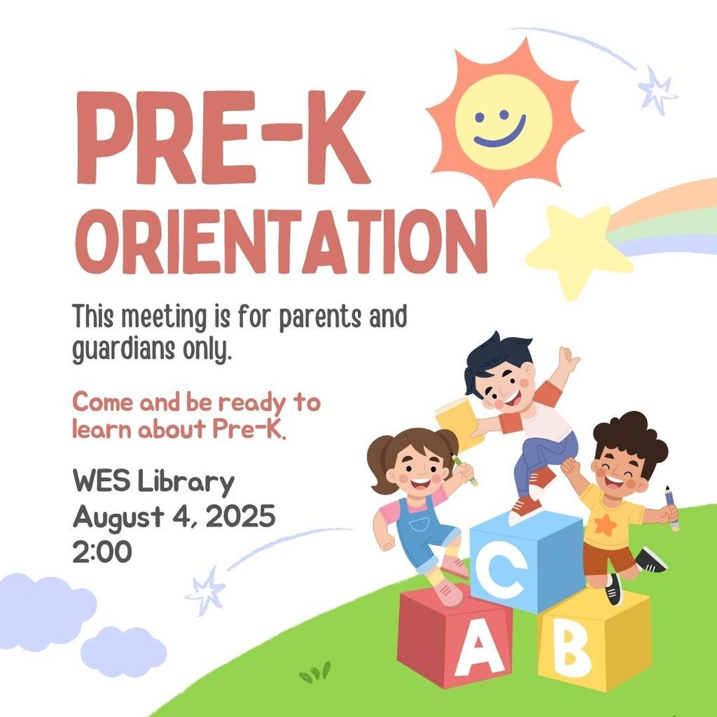 Invite for pre-k parent orientation meeting on August 4 at 2:00