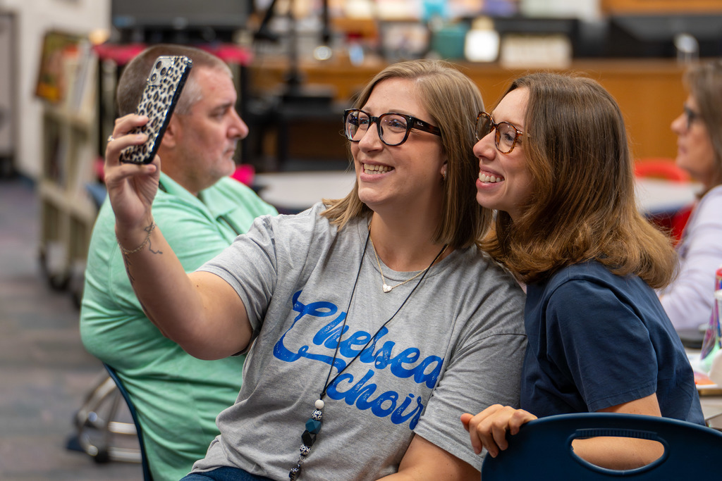 Teachers take a selfie at Fine Arts Summit.