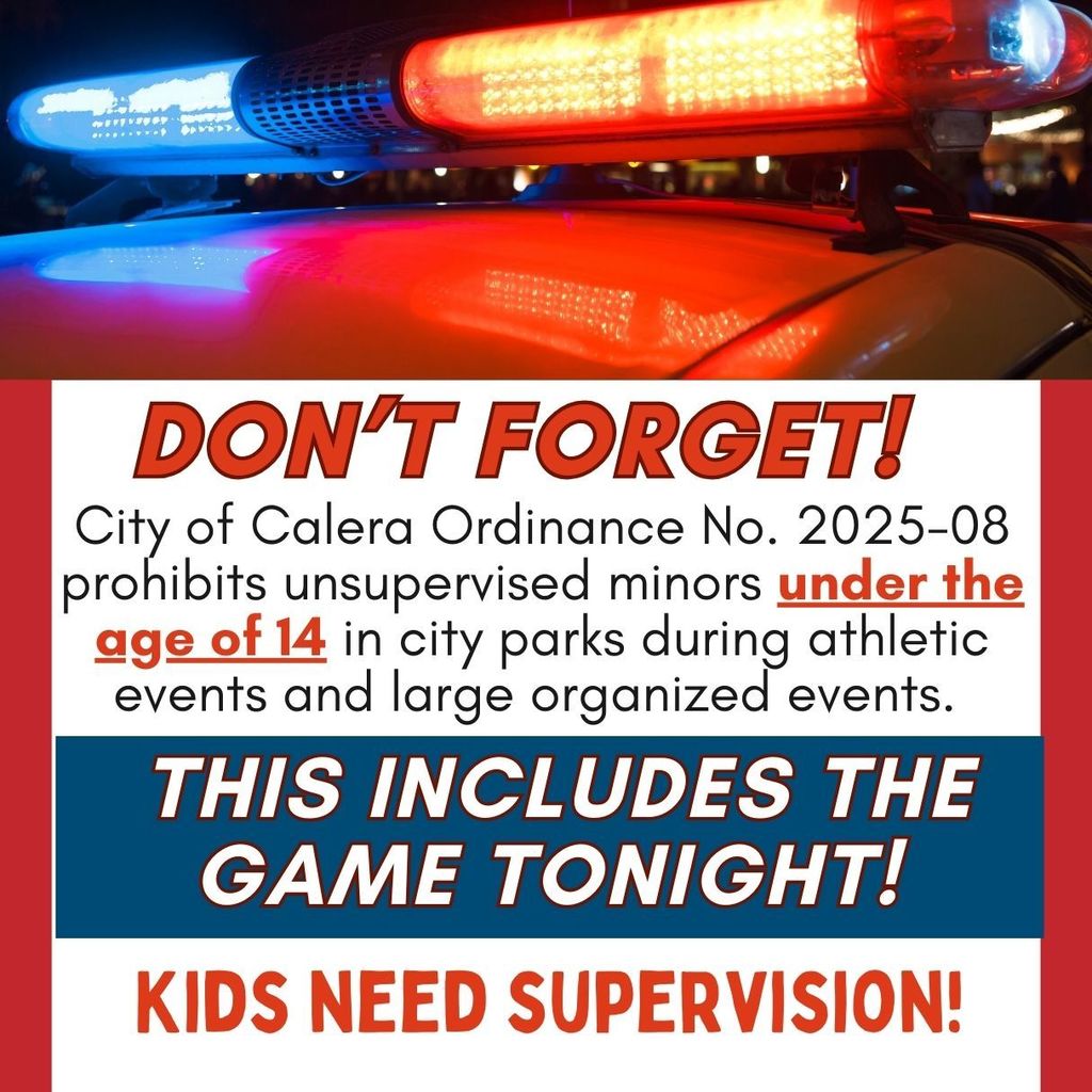Calera City Ordinance Notice