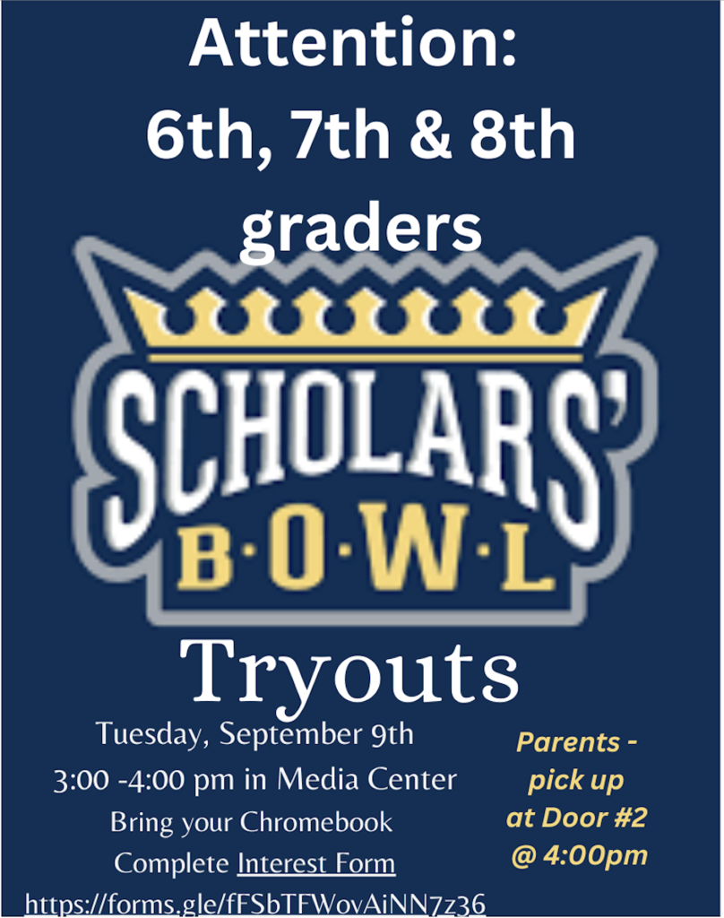 Scholars Bowl Tryout Info