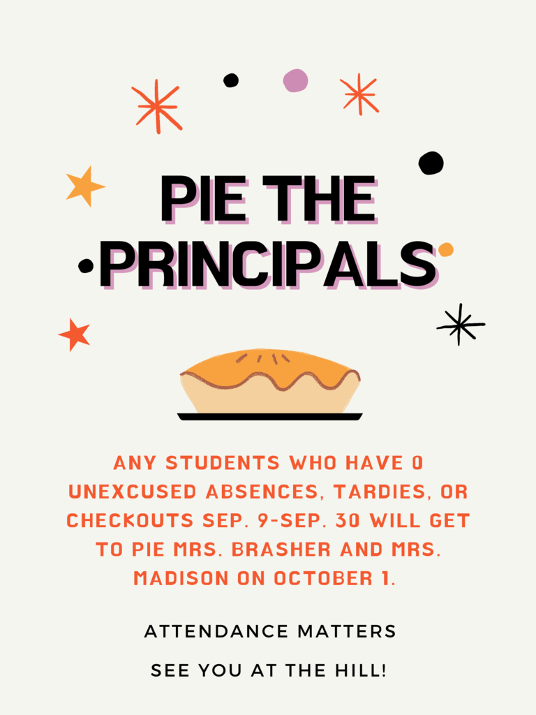September attendance challenge, pie the principals