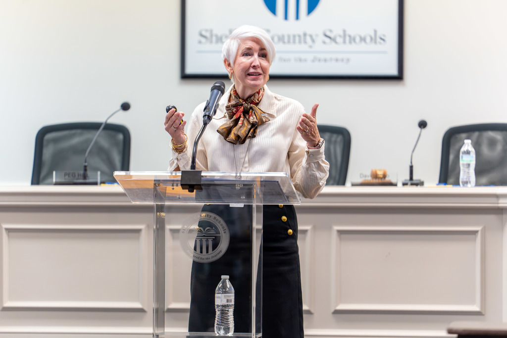 Speaker addresses the Shelby 101 attendees.