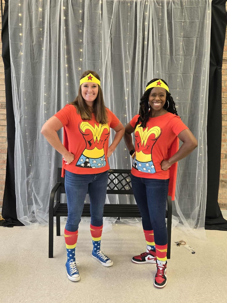 admin dressed as Wonder Woman 