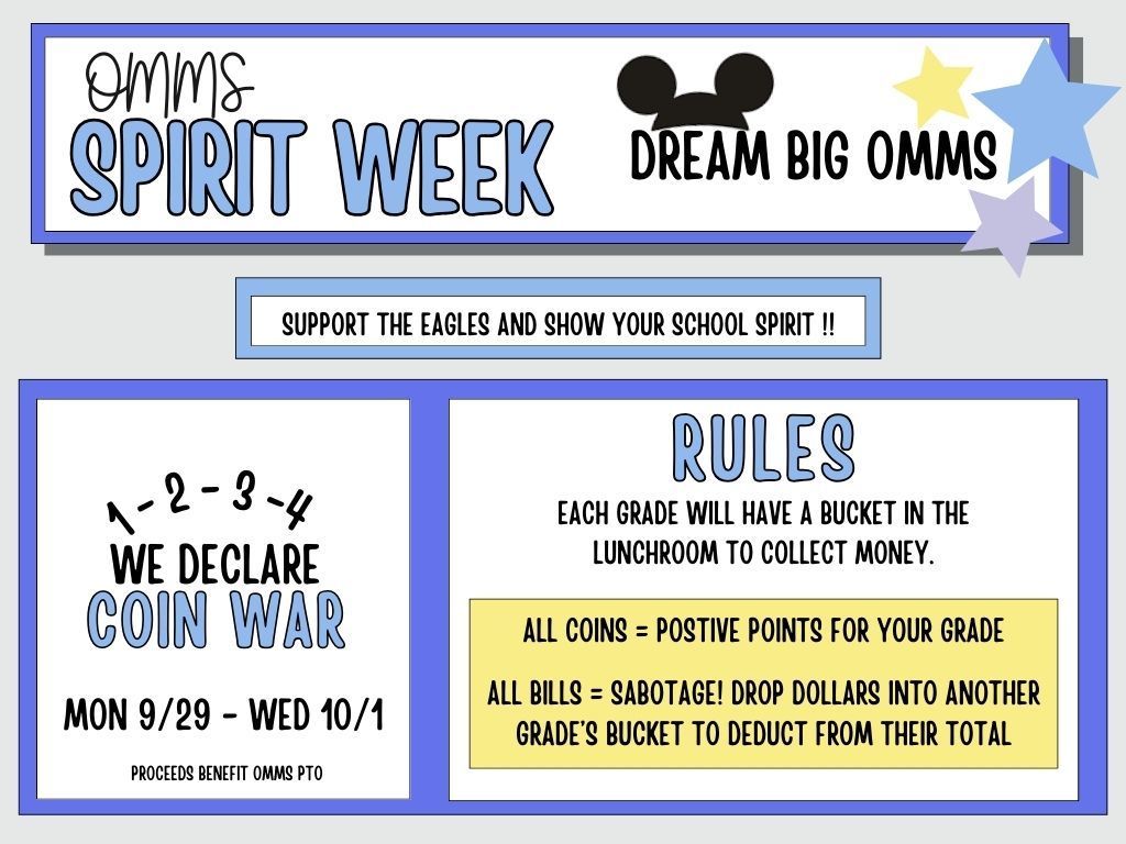 Coin Drive for OMMS PTO Fundraiser