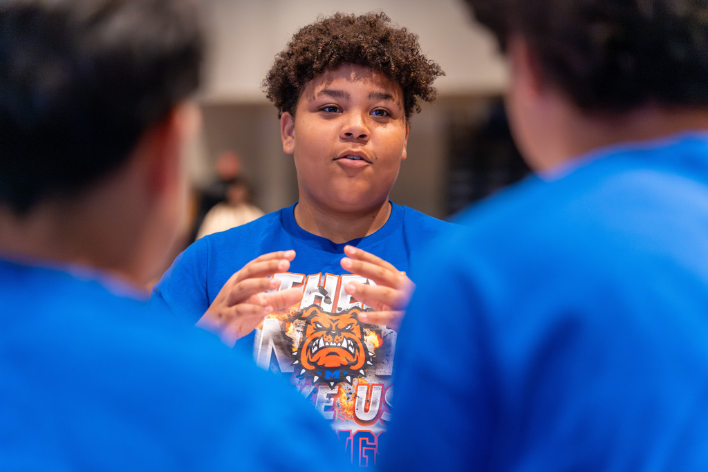 Students interact at the Leadership Conference.