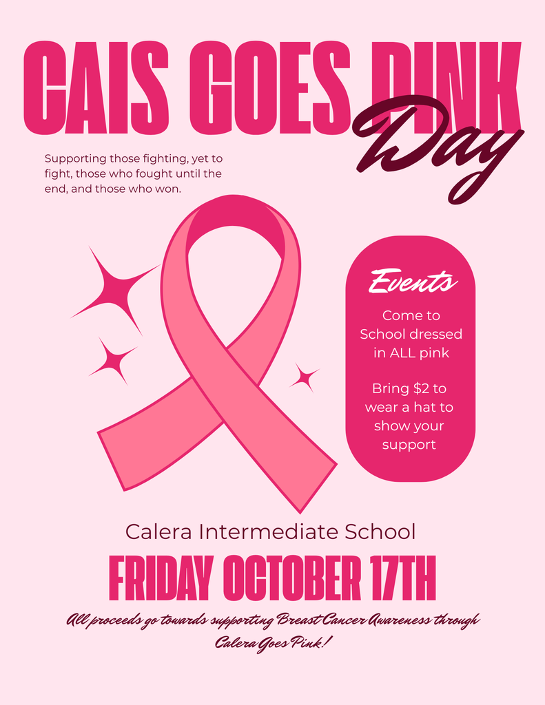 CaIS Goes Pink- Bring $2 to wear a hat Flyer