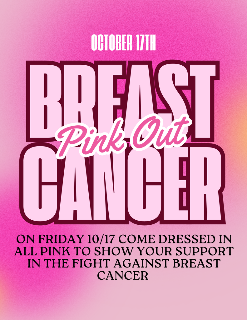 Pink Out Breast Cancer Awareness Flyer for 10/17/25