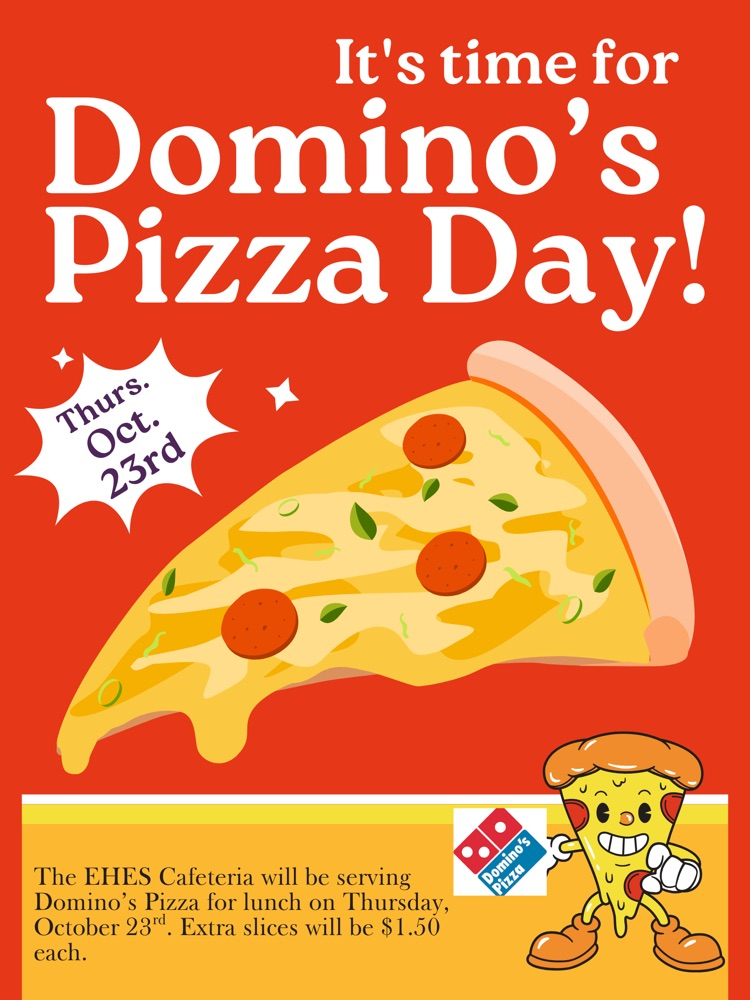 Domino’s pizza announcement for Thursday, October 23