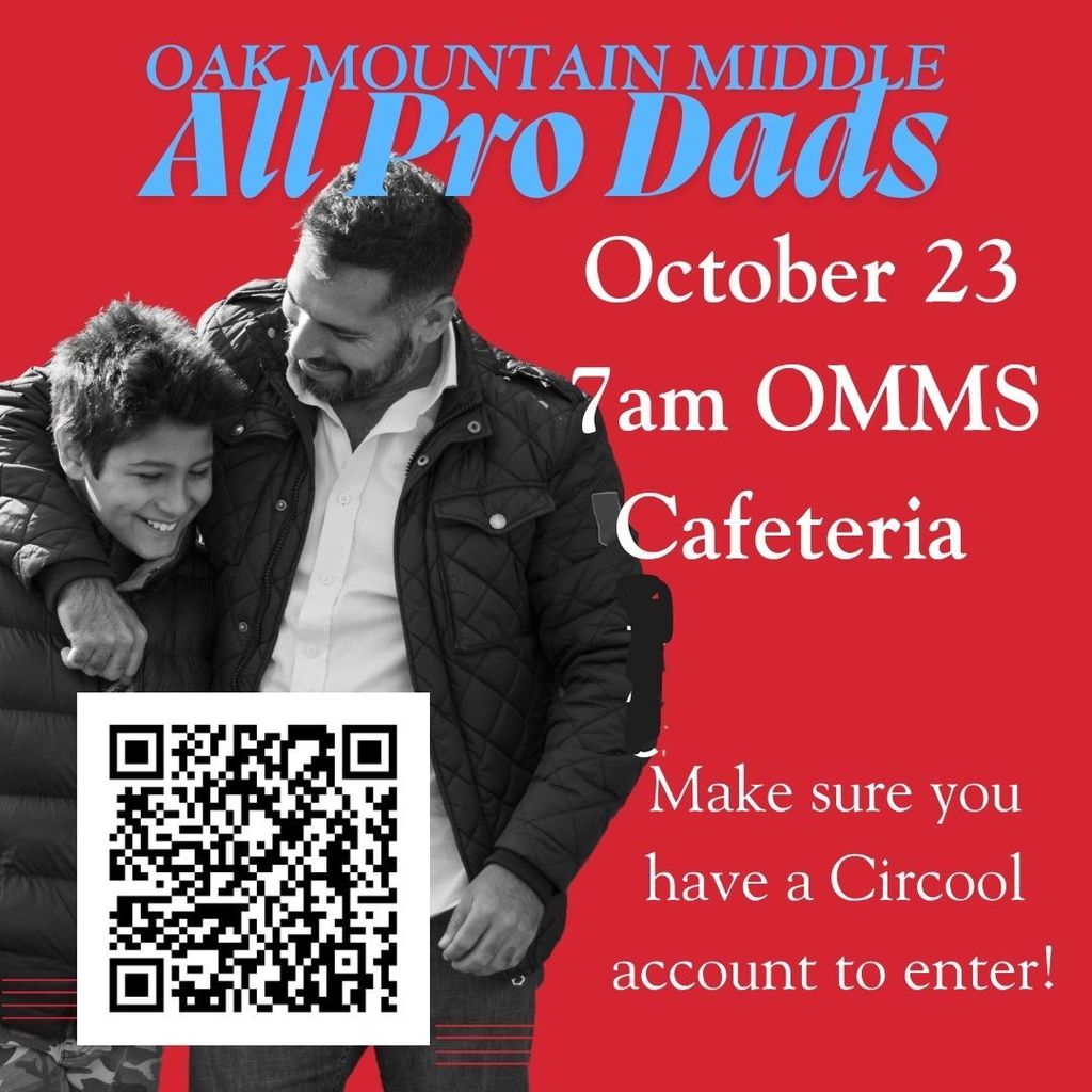 October All Pro Dads meet at 7am on Thursday 10.23 in the OMMS Cafeteria