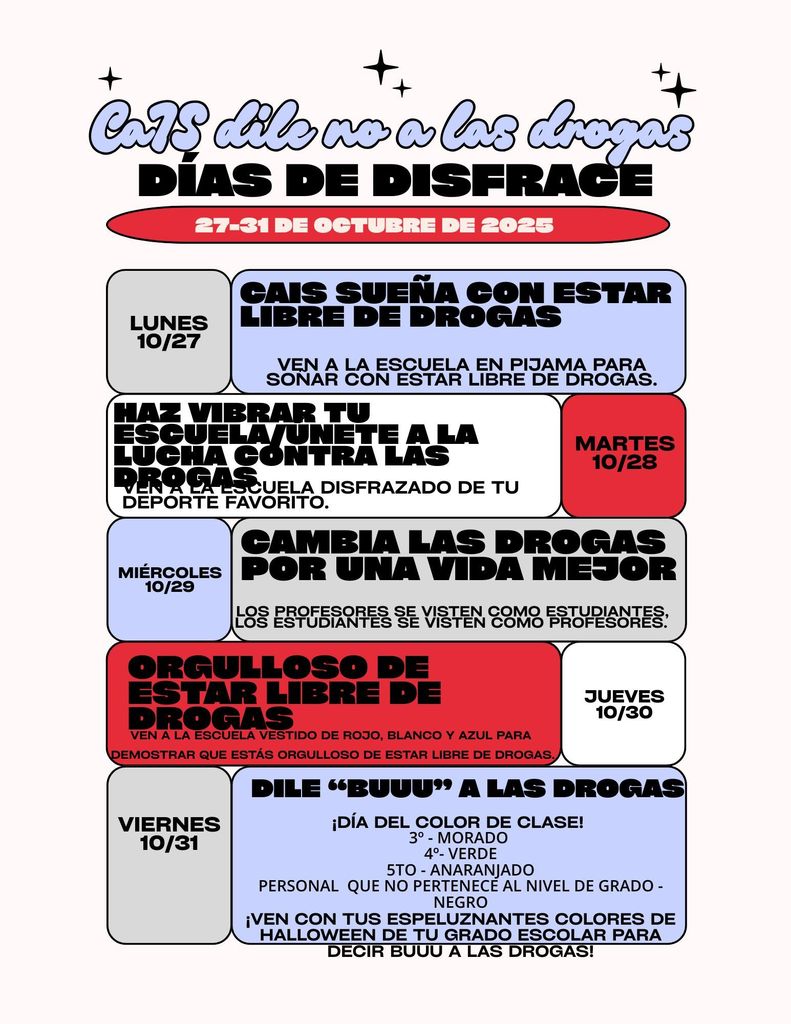 Red Ribbon Week Dress Up Flyer Spanish