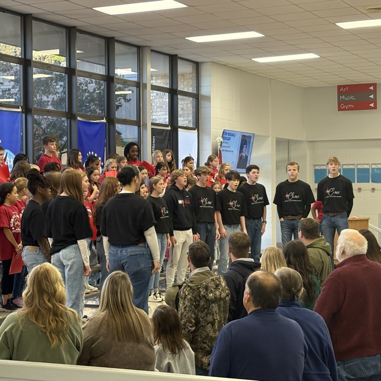 SCHS choir sings the national anthem 
