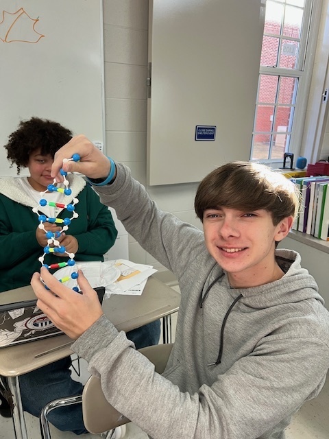 Students working on DNA project